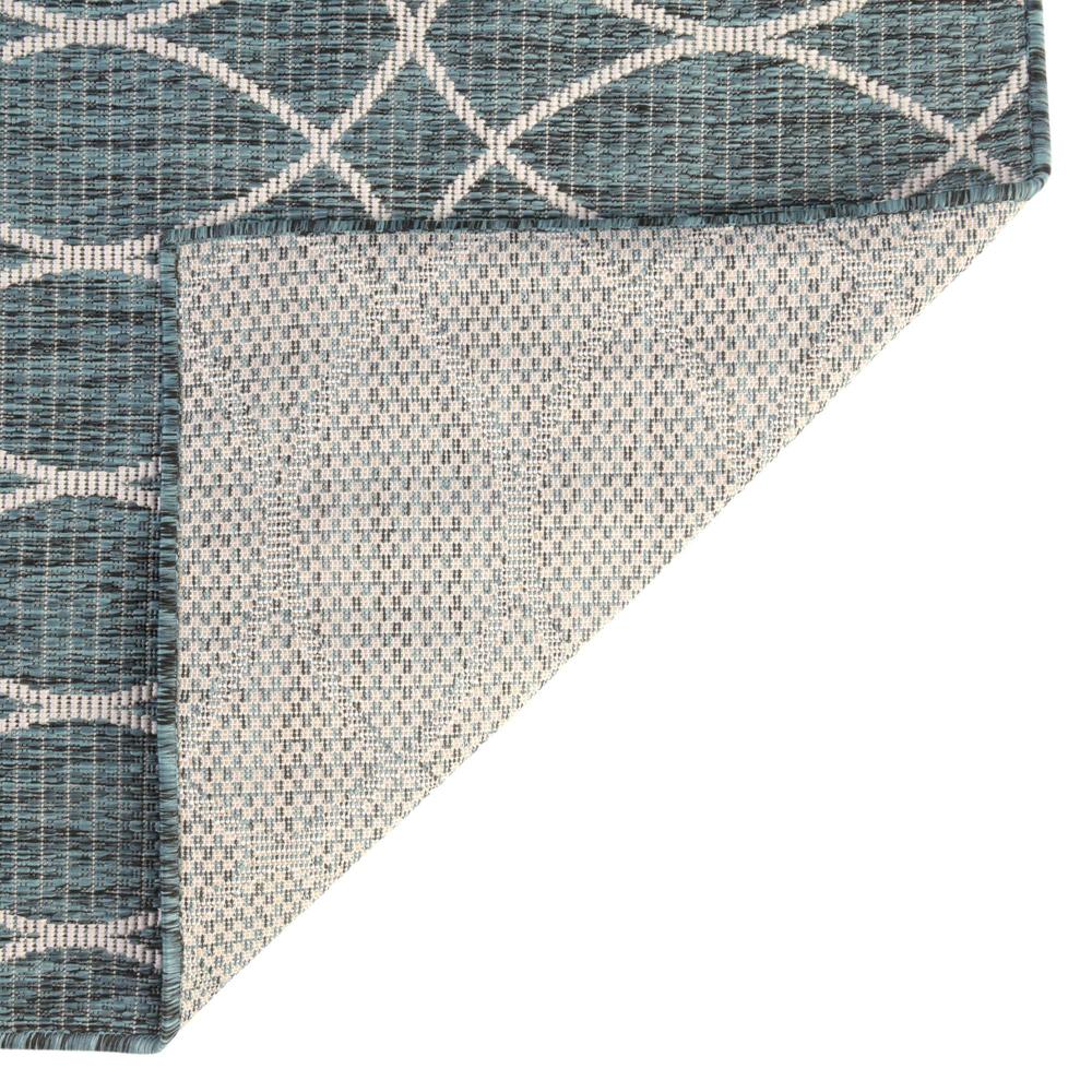Outdoor Trellis Collection, Area Rug, Teal, 2' 11" x 10' 0", Runner. Picture 7