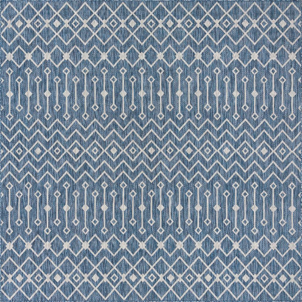 Unique Loom 10 Ft Square Rug in Blue (3164290). Picture 1