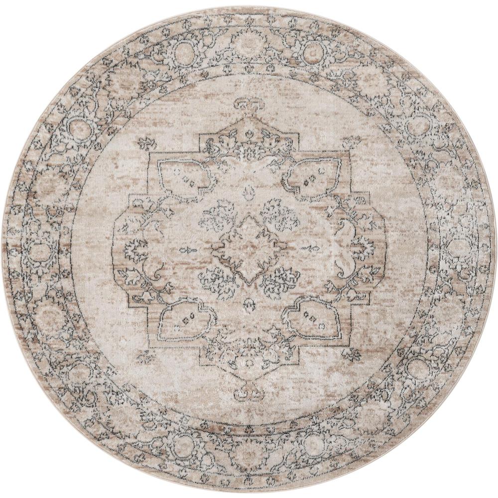 Portland Canby Area Rug 6' 1" x 6' 1", Round Ivory. Picture 1