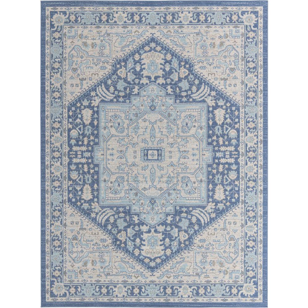 Unique Loom Rectangular 9x12 Rug in French Blue (3154810). Picture 1