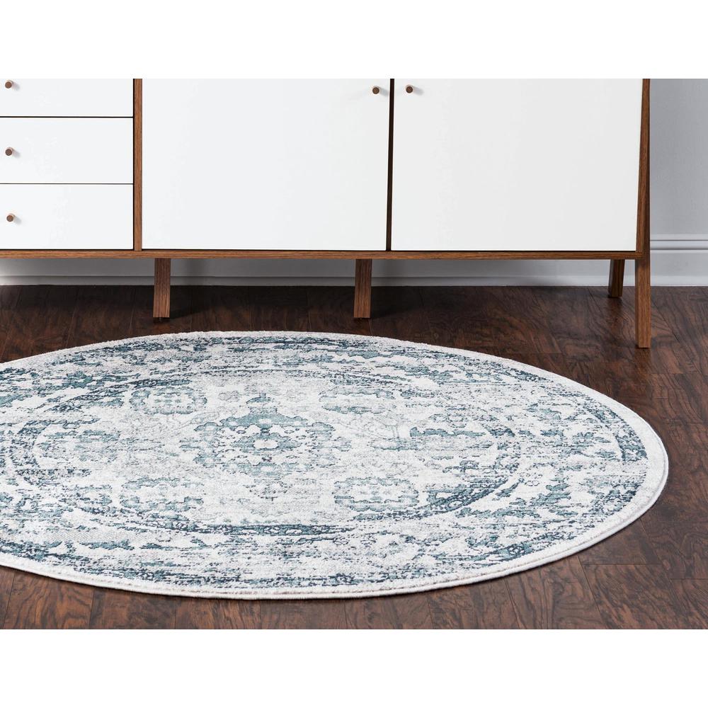 Unique Loom 5 Ft Round Rug in Ivory (3150081). Picture 3