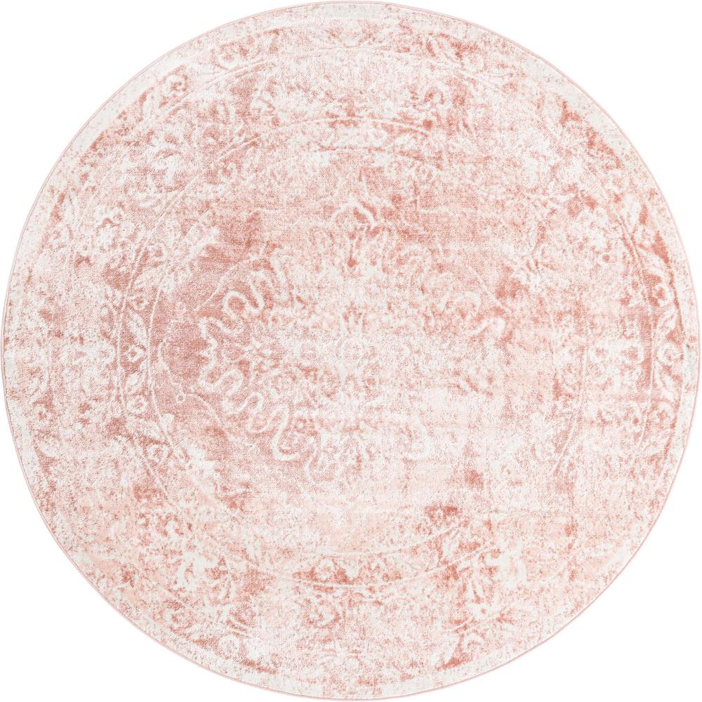 Unique Loom 7 Ft Round Rug in Pink (3155676). Picture 1