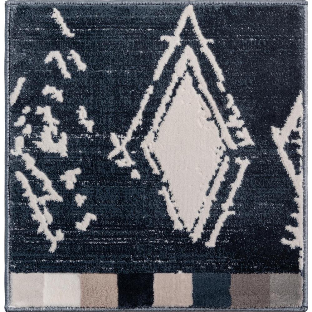 Uptown Carnegie Hill Area Rug 1' 8" x 1' 8", Square Navy Blue. Picture 1