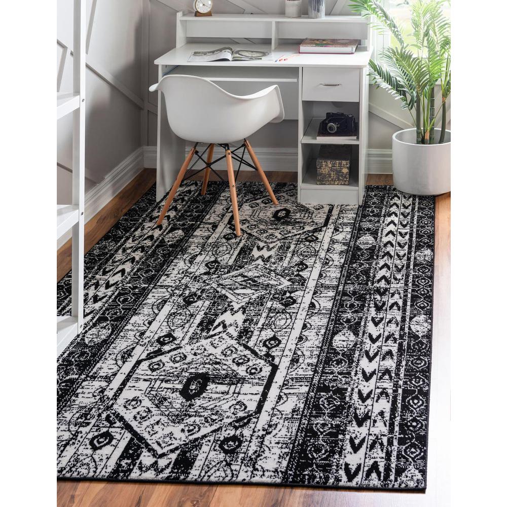 Portland Depoe Area Rug 10' 0" x 14' 0", Rectangular Black and White. Picture 2