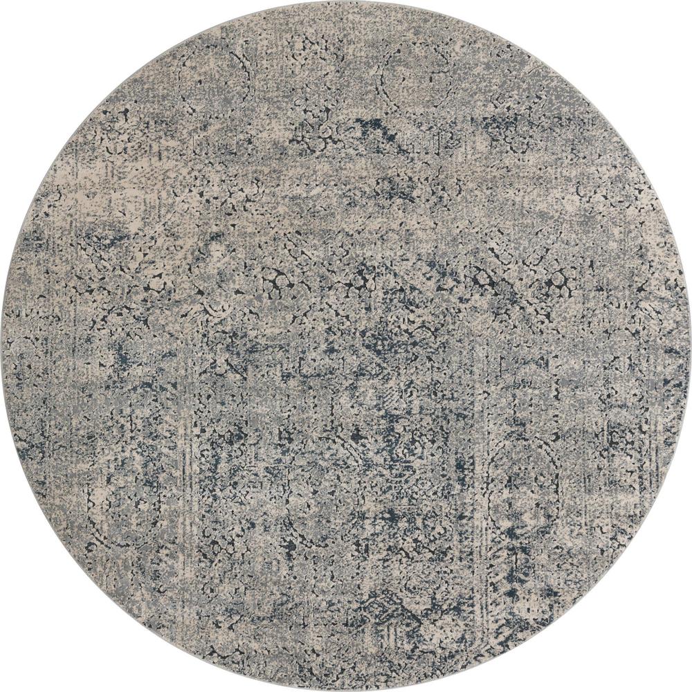 Chateau Quincy Area Rug 7' 0" x 7' 0", Round Gray. Picture 1