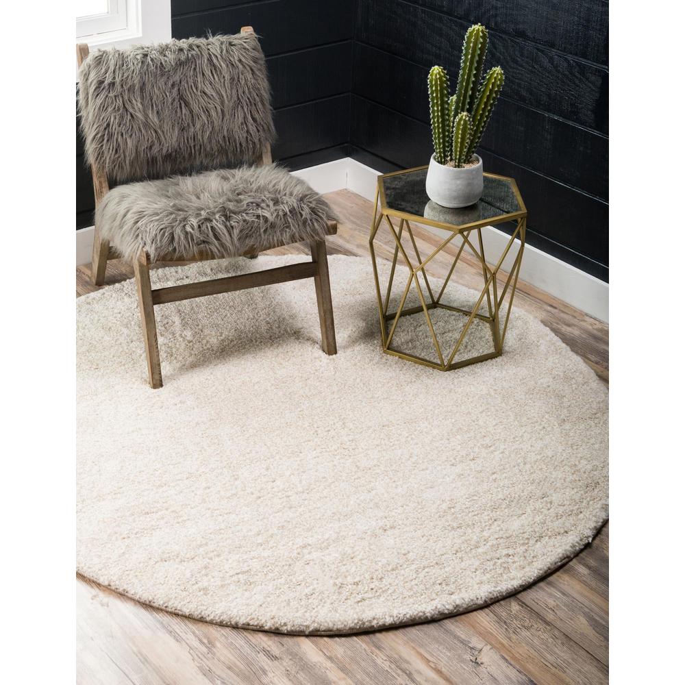 Unique Loom 5 Ft Round Rug in Ivory (3152921). Picture 2
