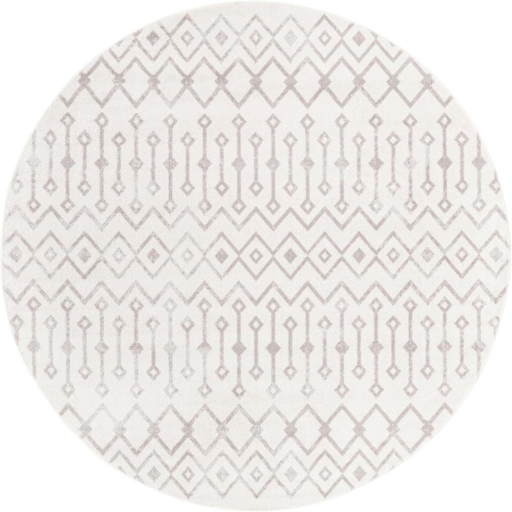 Unique Loom 7 Ft Round Rug in Pearl (3161002). Picture 1