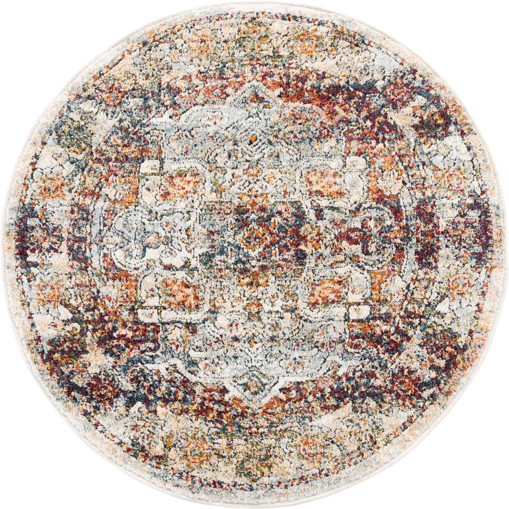 Unique Loom 3 Ft Round Rug in Ivory (3161750). Picture 1