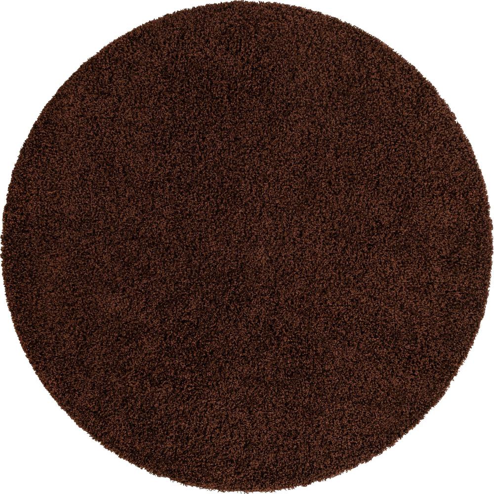 Unique Loom 7 Ft Round Rug in Chocolate Brown (3151438). Picture 1