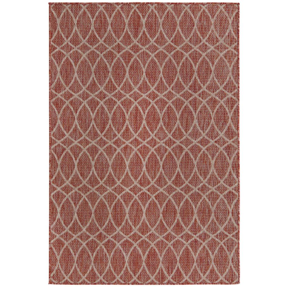 Outdoor Trellis Collection, Area Rug, Rust Red, 4' 0" x 6' 0", Rectangular. Picture 1