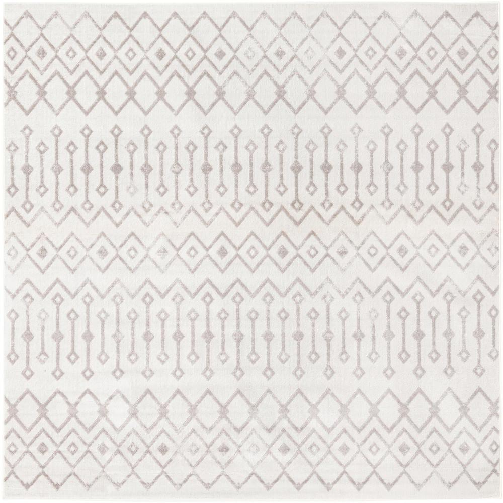 Unique Loom 8 Ft Square Rug in Pearl (3161000). Picture 1