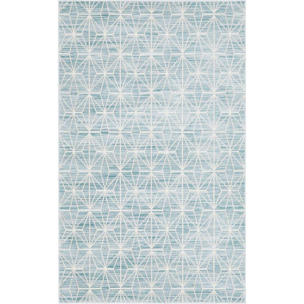 Uptown Fifth Avenue Area Rug 1' 8" x 1' 8", Square Blue. Picture 1