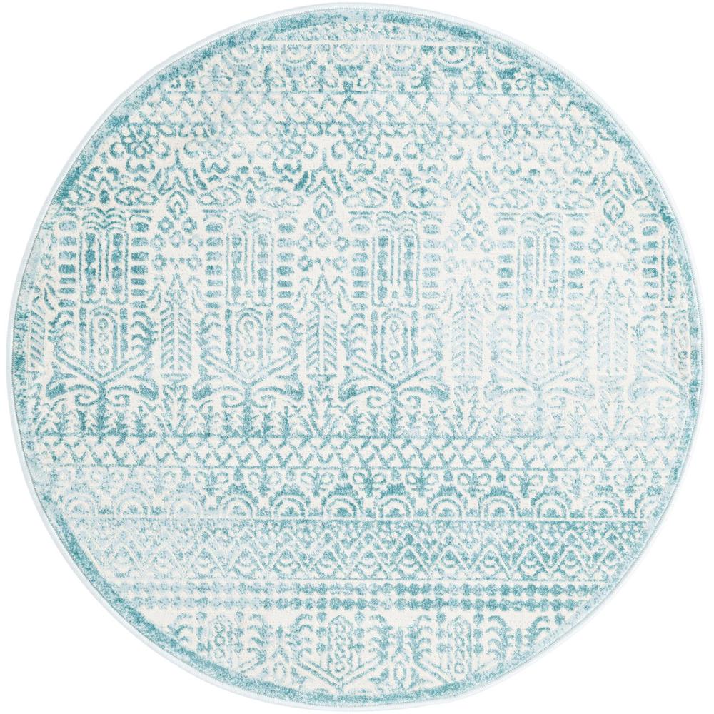 Uptown Area Rug 3' 3" x 3' 3", Round Teal. Picture 1