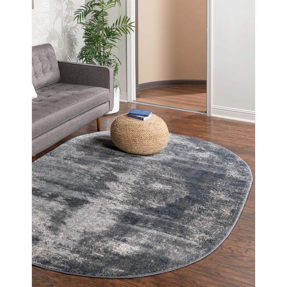 Portland Collection, Area Rug, Blue, 5' 3" x 8' 0", Oval. Picture 2