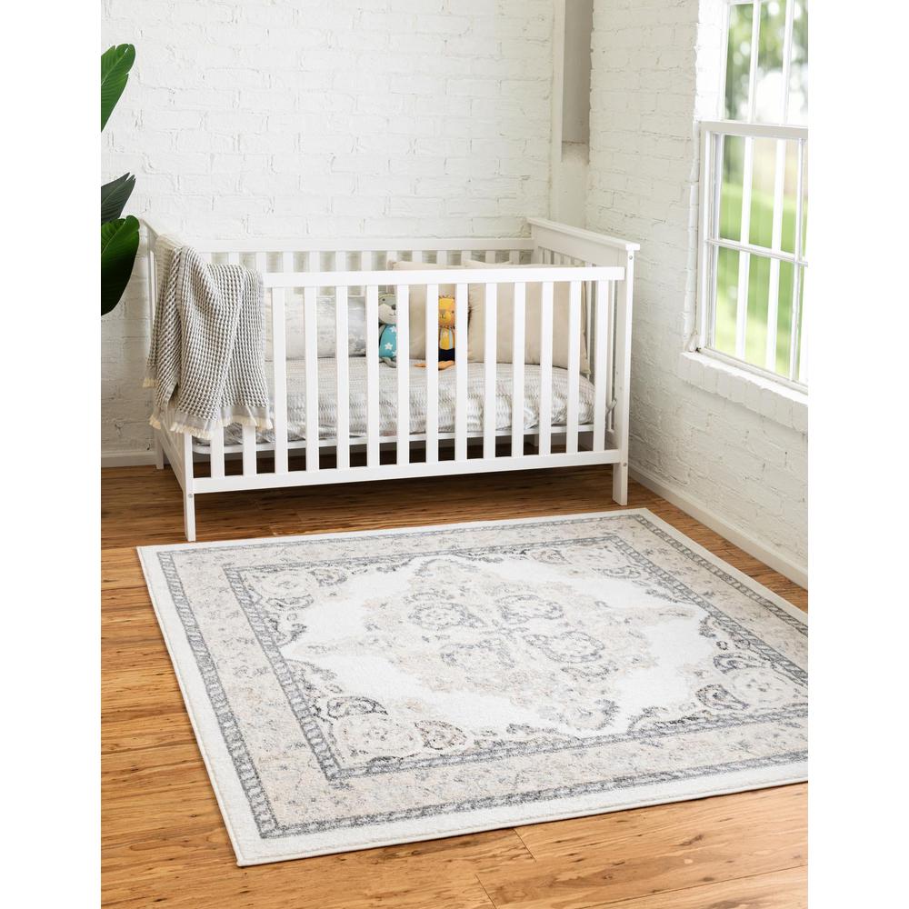 Unique Loom 4 Ft Square Rug in Ivory (3158874). Picture 2