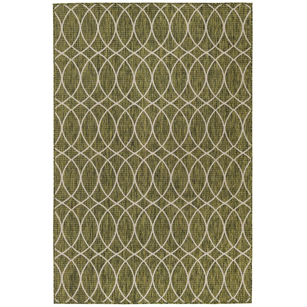 Outdoor Trellis Collection, Area Rug Green, 5' 3" x 7' 10", Rectangular. Picture 1