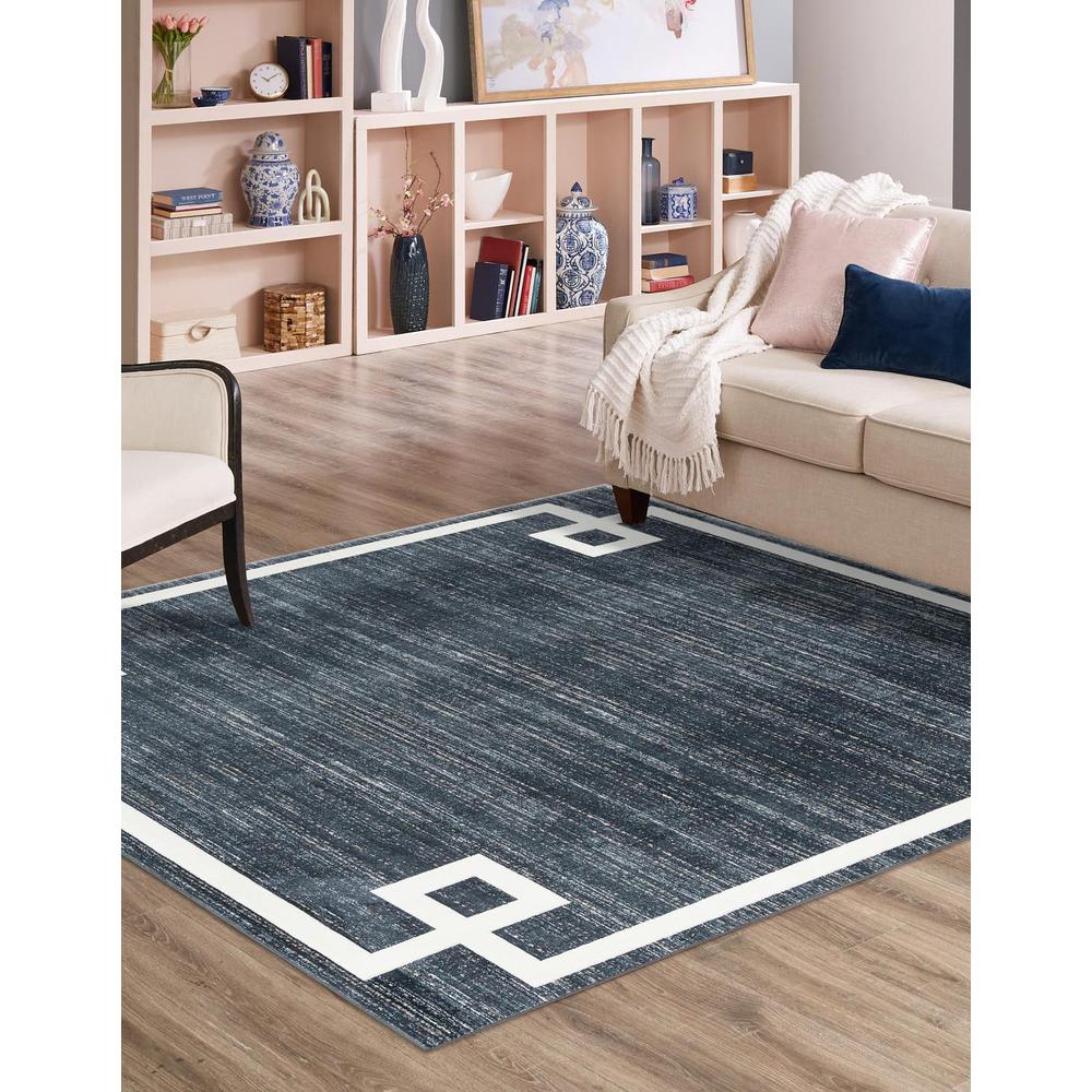 Uptown Lenox Hill Area Rug 7' 10" x 7' 10", Square Navy Blue. Picture 2