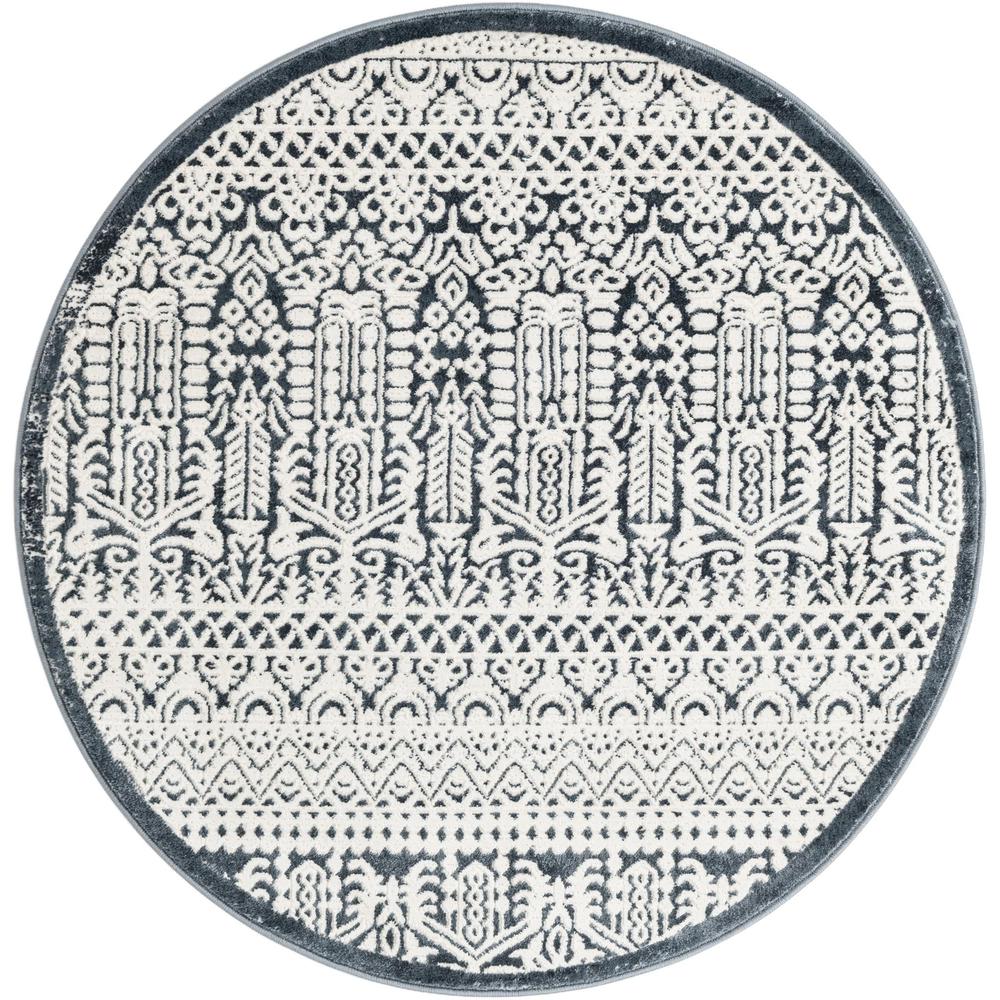 Uptown Area Rug 3' 3" x 3' 3", Round Blue. Picture 1