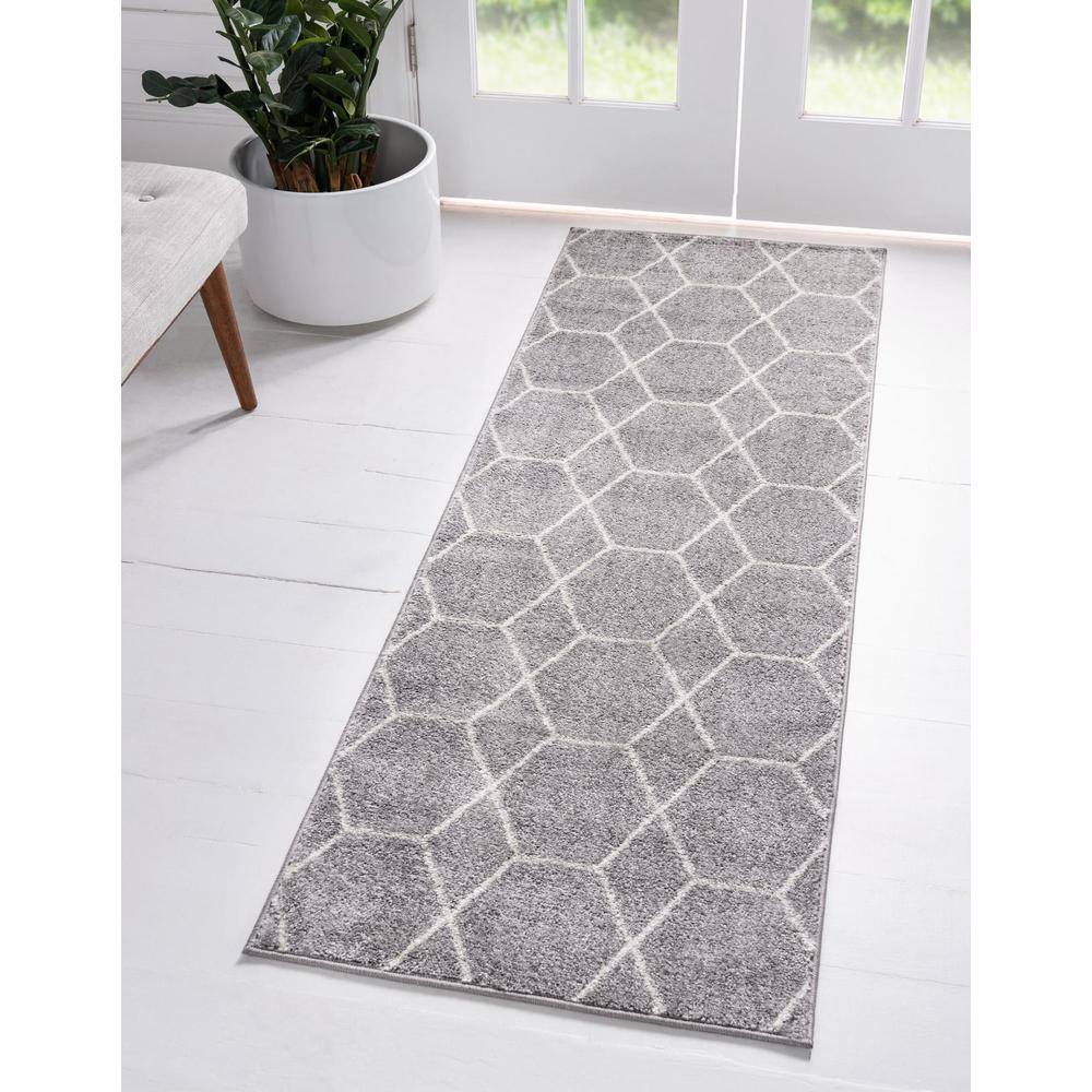 Unique Loom 10 Ft Runner in Light Gray (3151515). Picture 2