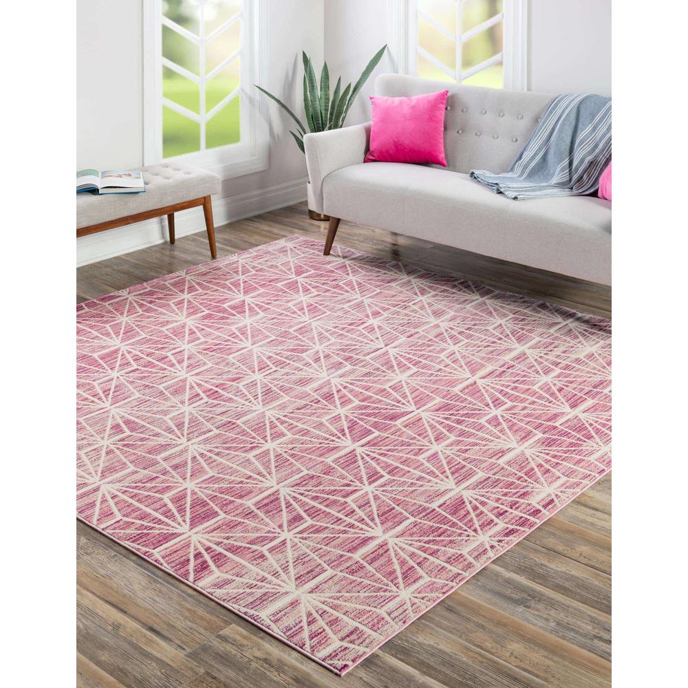 Uptown Fifth Avenue Area Rug 7' 10" x 7' 10", Square Pink. Picture 3