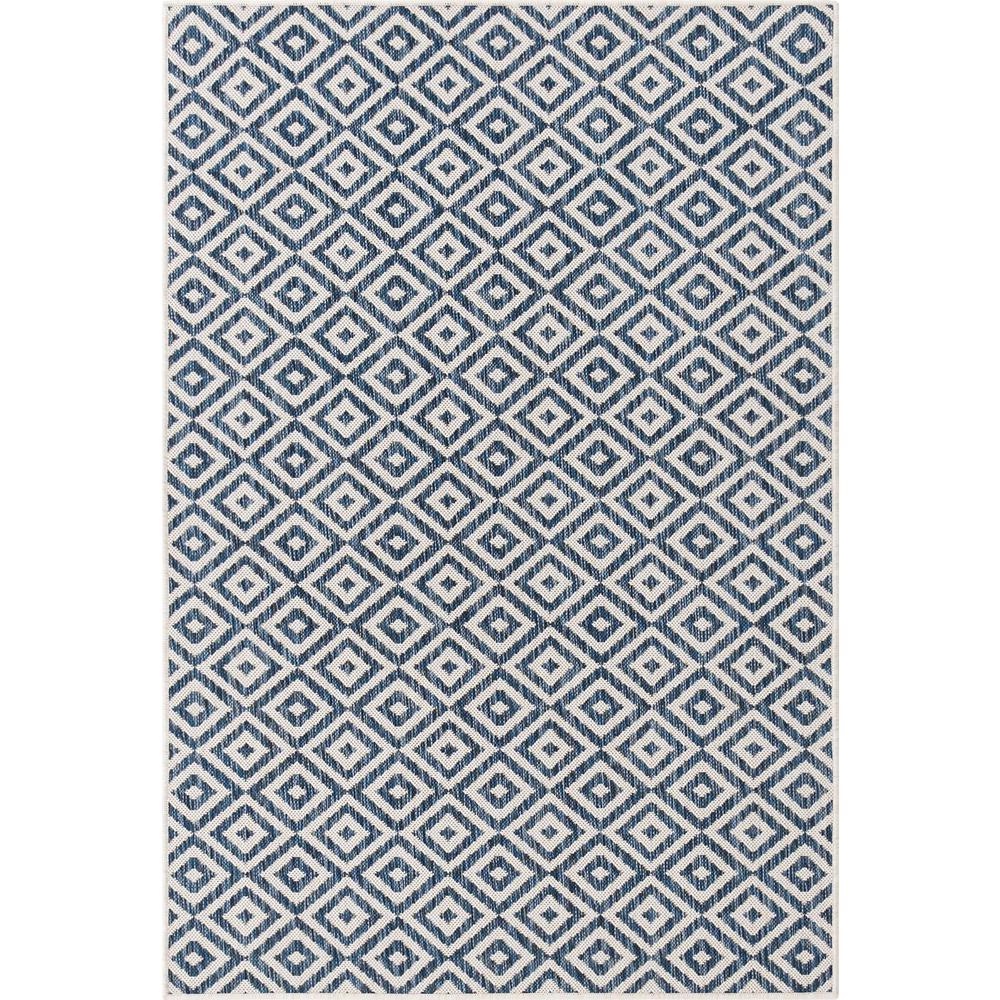Jill Zarin Outdoor Collection, Area Rug, Blue, 4' 0" x 6' 0", Rectangular. Picture 1