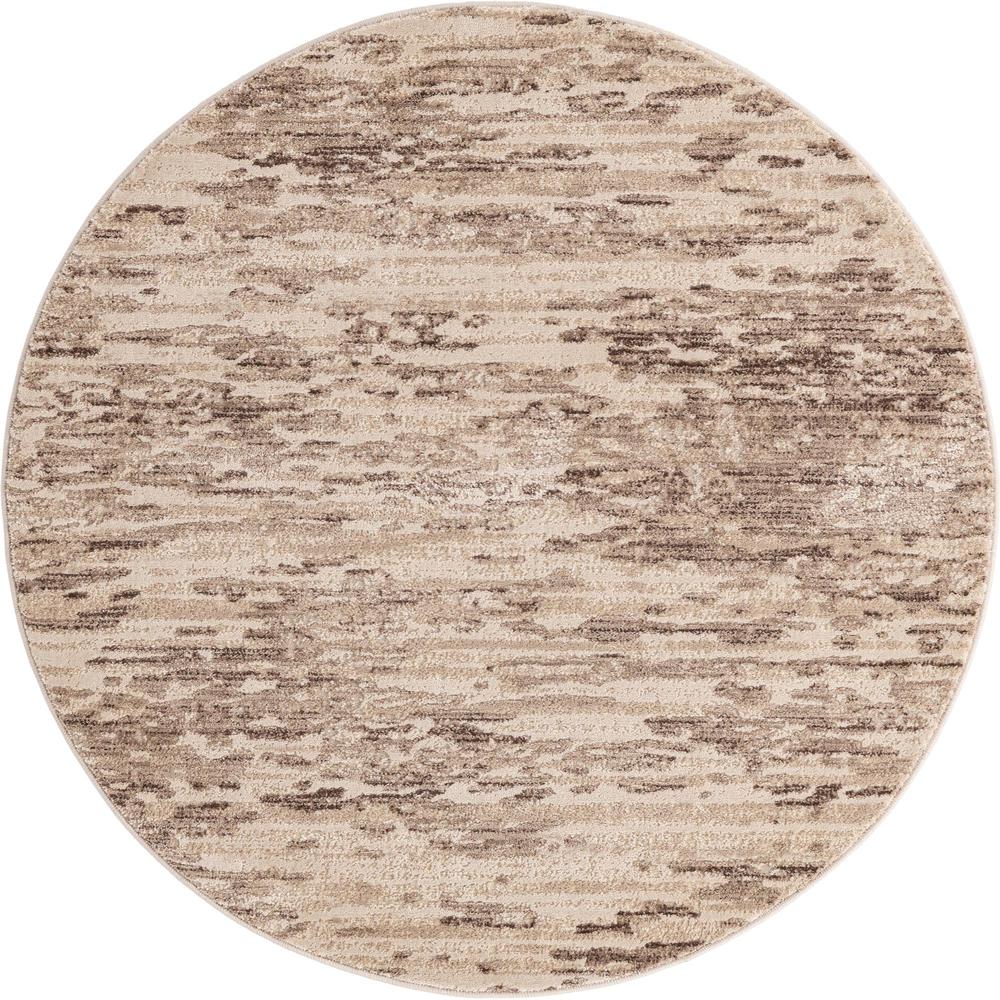 Unique Loom 4 Ft Round Rug in Brown (3154228). Picture 1