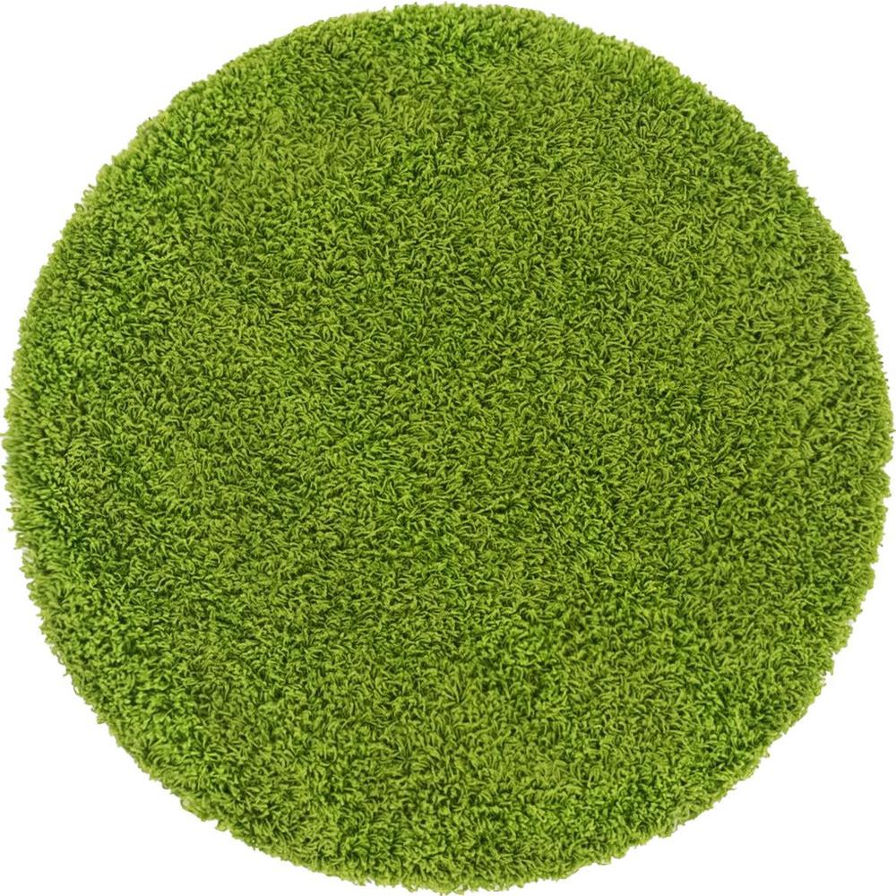 Unique Loom 3 Ft Round Rug in Grass Green (3151414). Picture 1
