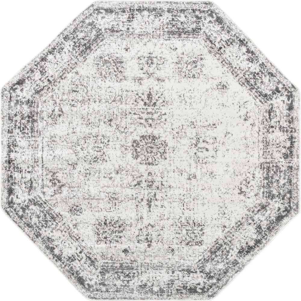 Unique Loom 6 Ft Octagon Rug in Gray (3151820). Picture 1