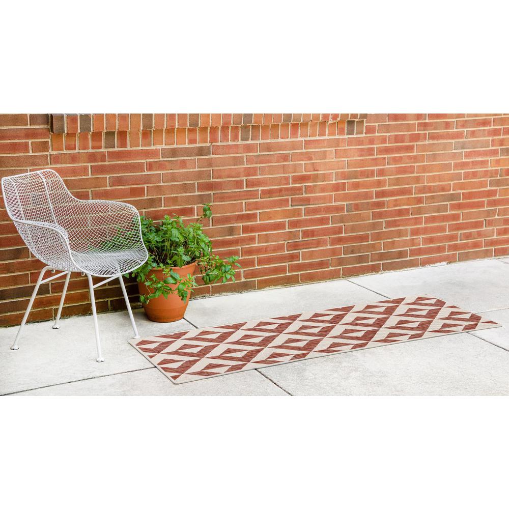 Jill Zarin Outdoor Napa Area Rug 2' 0" x 8' 0", Runner Rust Red. Picture 3