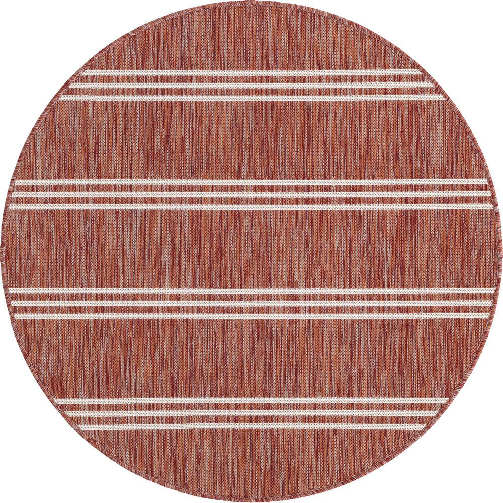 Jill Zarin Outdoor Anguilla Area Rug 4' 0" x 4' 0", Round Rust Red. Picture 1