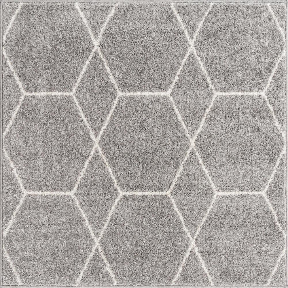 Unique Loom 3 Ft Square Rug in Light Gray (3151525). Picture 1