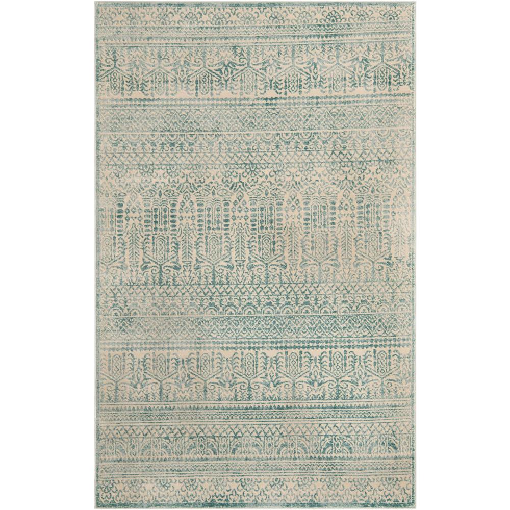 Uptown Area Rug 5' 3" x 8' 0", Rectangular Teal. Picture 1