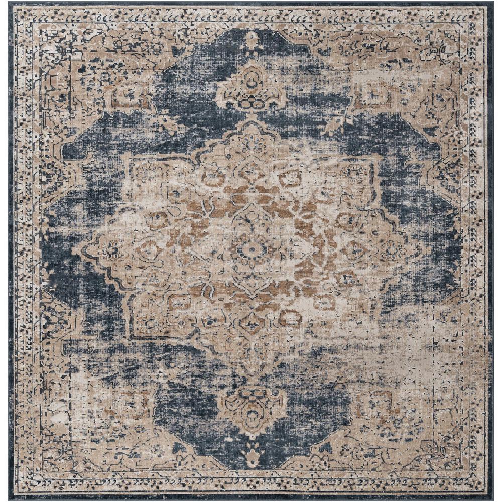 Chateau Roosevelt Area Rug 7' 10" x 7' 10", Square Dark Blue. Picture 1