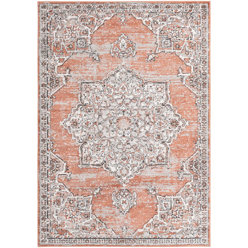 Nyla Collection, Area Rug, Salmon Pink, 5' 3" x 8' 0", Rectangular. Picture 1