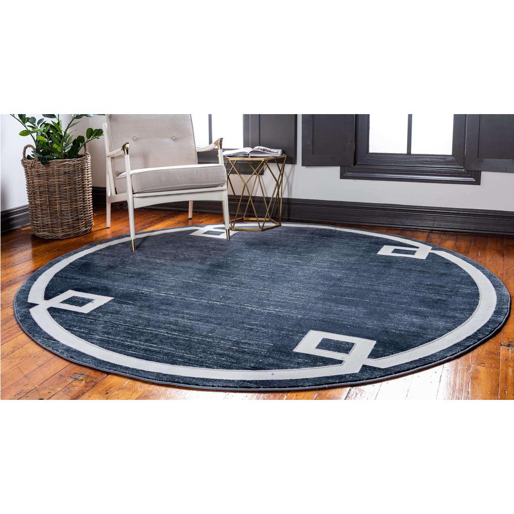 Uptown Lenox Hill Area Rug 5' 3" x 5' 3", Round Navy Blue. Picture 3
