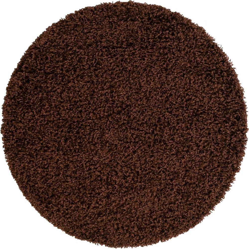 Unique Loom 3 Ft Round Rug in Chocolate Brown (3151435). Picture 1