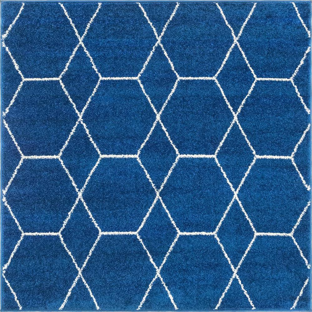 Unique Loom 4 Ft Square Rug in Navy Blue (3151594). Picture 1
