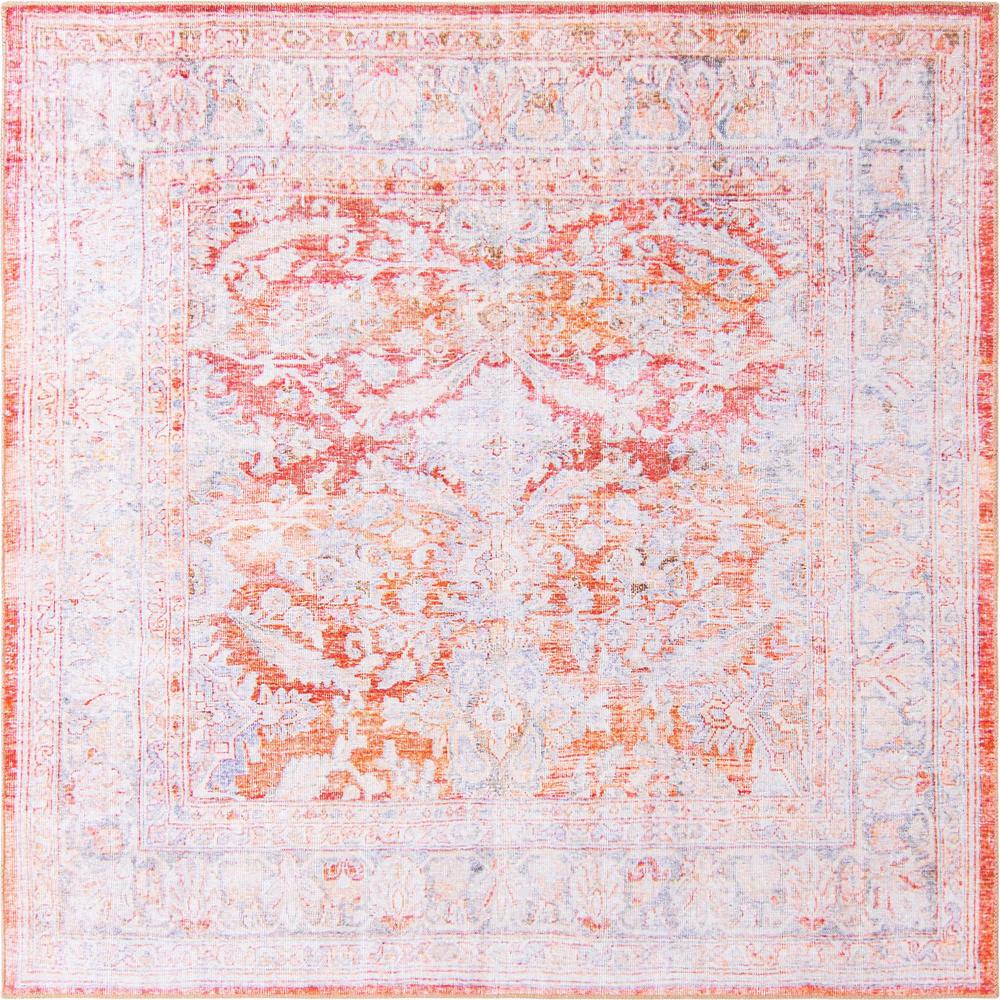 Unique Loom 7 Ft Square Rug in Rust Red (3161283). Picture 1