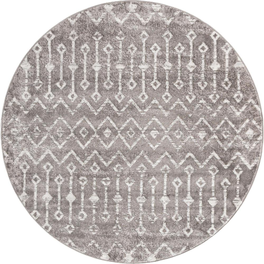 Unique Loom 3 Ft Round Rug in Gray (3161060). The main picture.