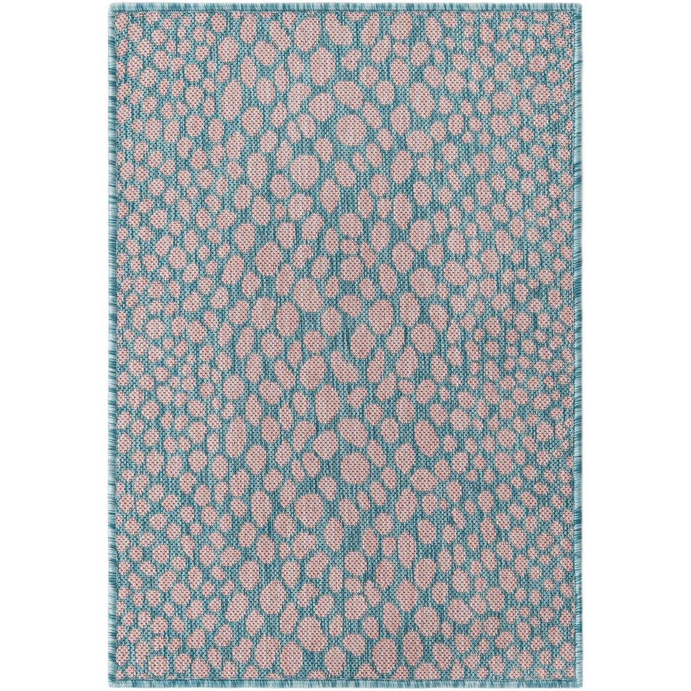 Jill Zarin Outdoor Cape Town Area Rug 2' 2" x 3' 0", Rectangular Pink and Aqua. Picture 1