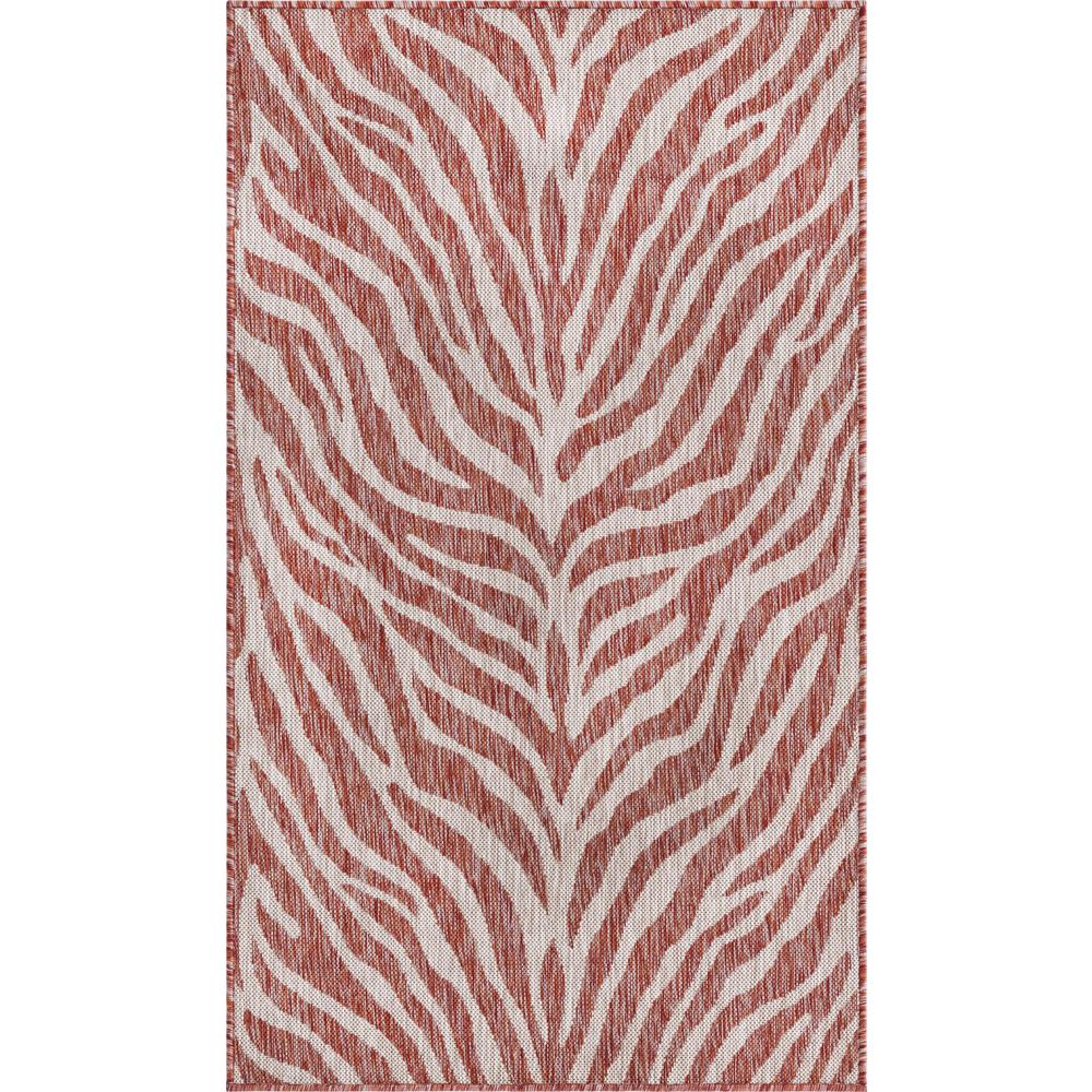 Outdoor Safari Collection, Area Rug, Rust Red, 3' 0" x 5' 3", Rectangular. Picture 1