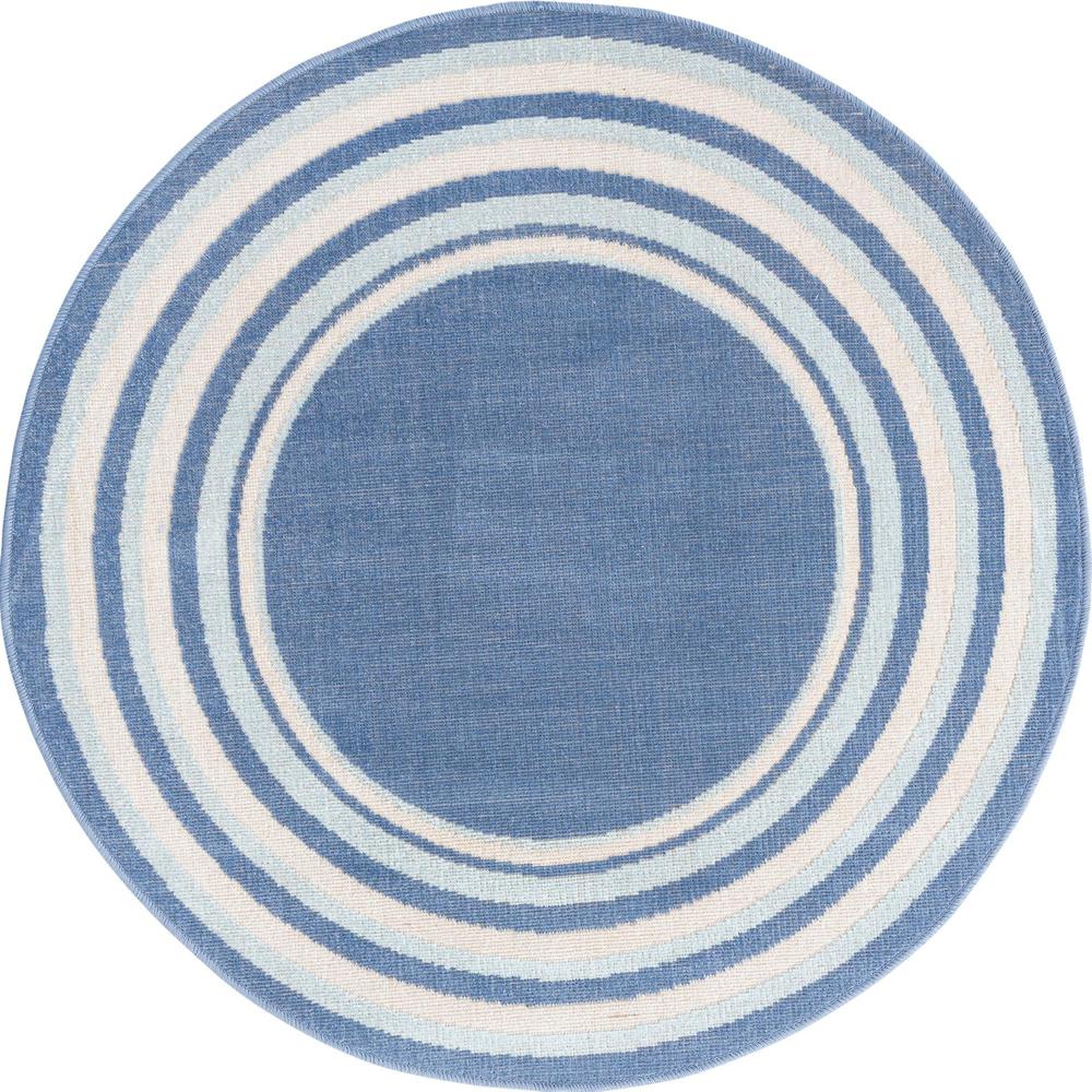 Unique Loom 3 Ft Round Rug in Blue (3157348). Picture 1