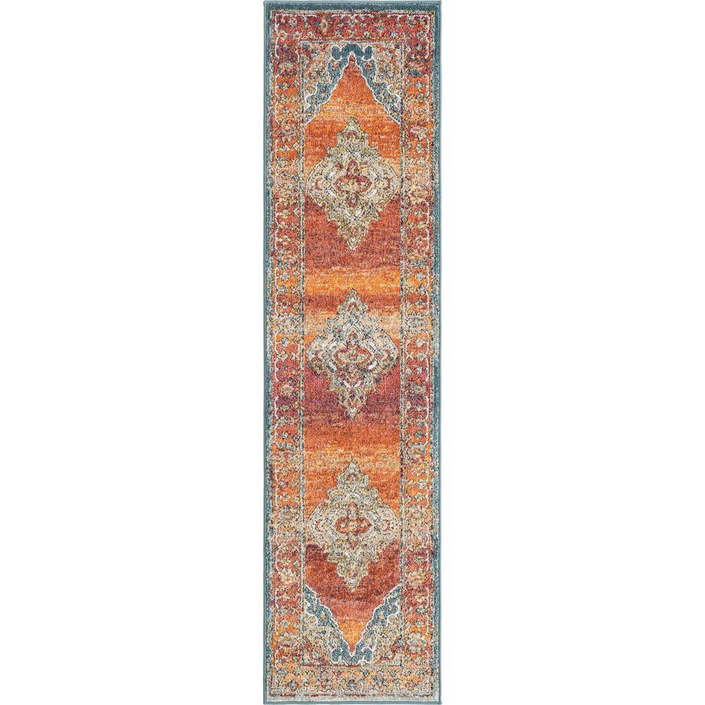 Unique Loom 8 Ft Runner in Rust Red (3161998). Picture 1