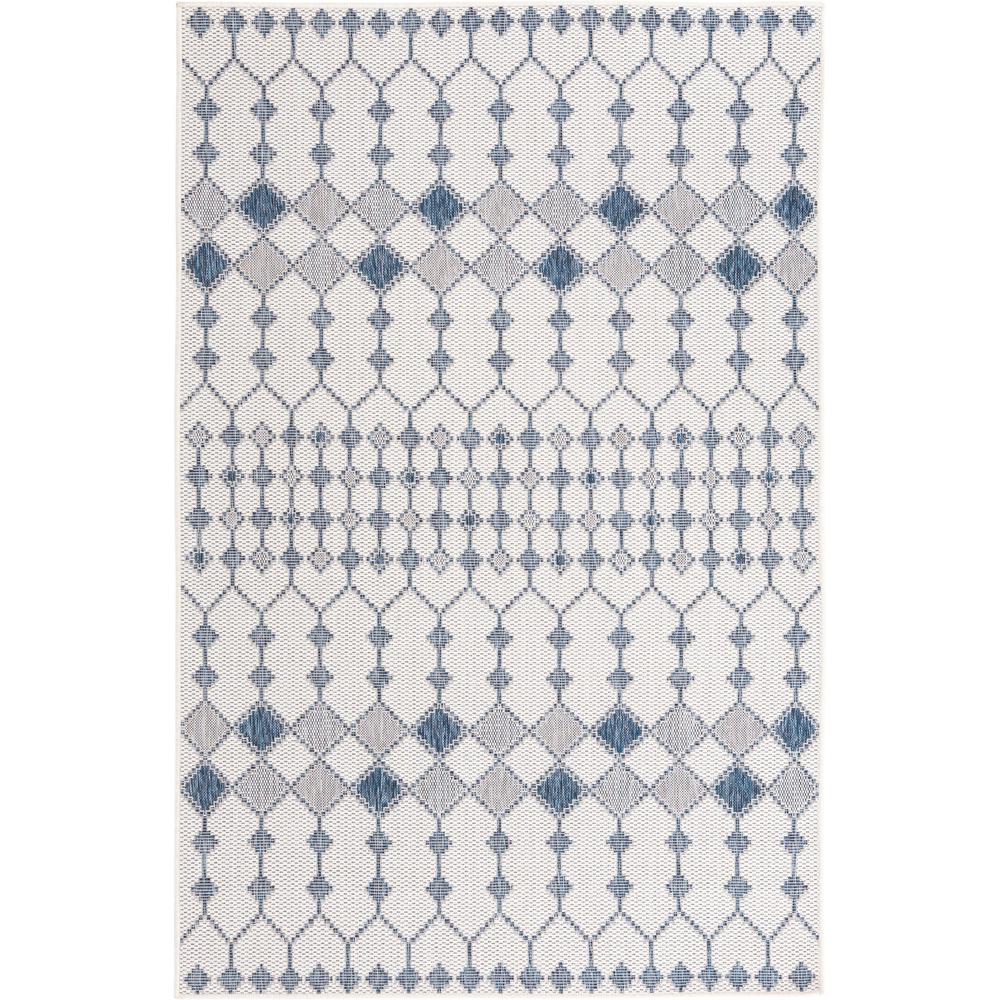 Outdoor Trellis Collection, Area Rug, Ivory, 5' 3" x 7' 10", Rectangular. Picture 1