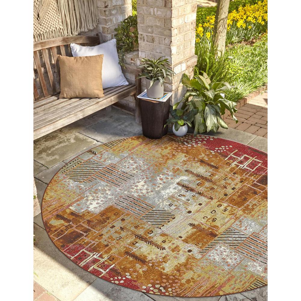 Outdoor Modern Collection, Area Rug, Multi 2' 7" x 2' 7", Round. Picture 2