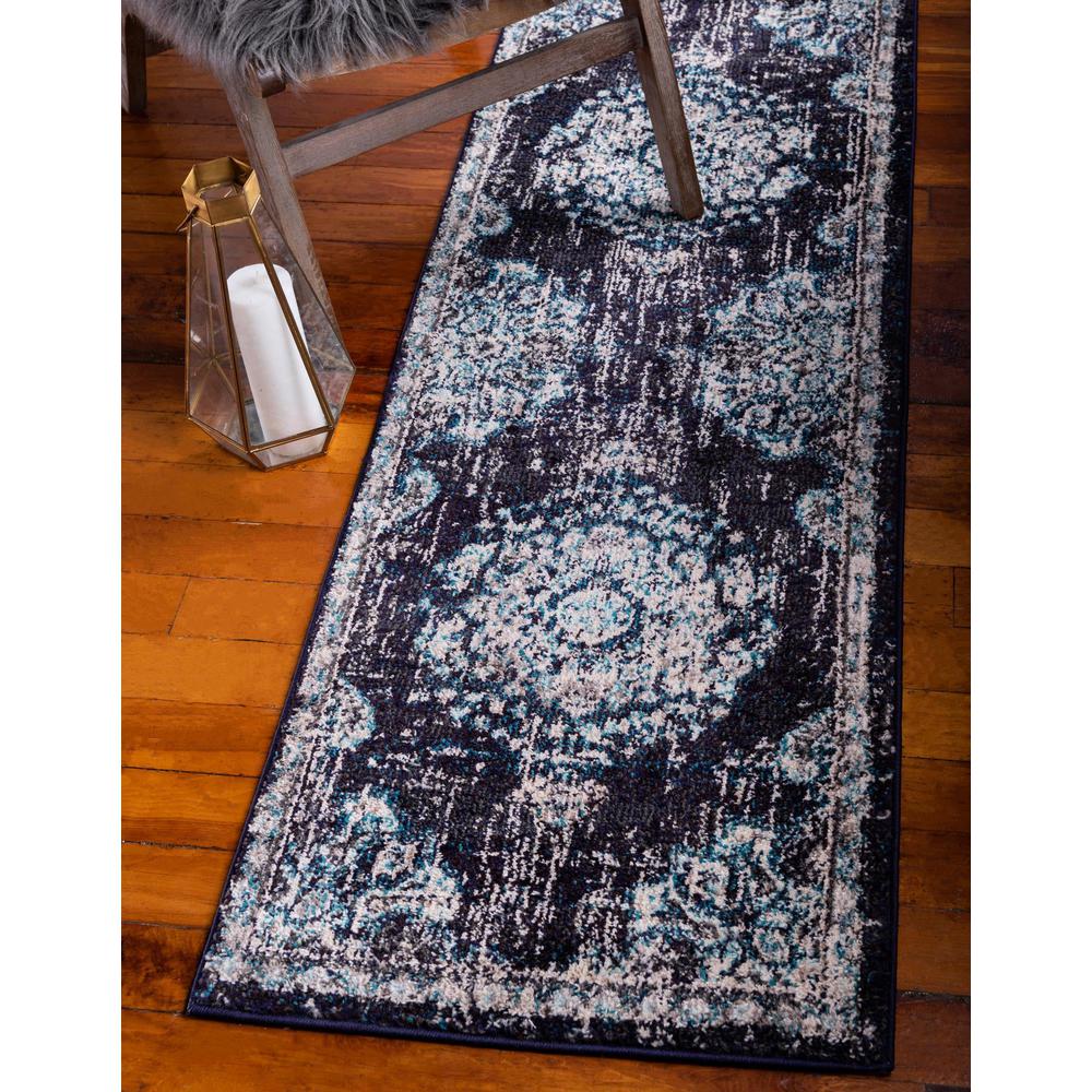 Unique Loom 6 Ft Runner in Navy Blue (3143392). Picture 2
