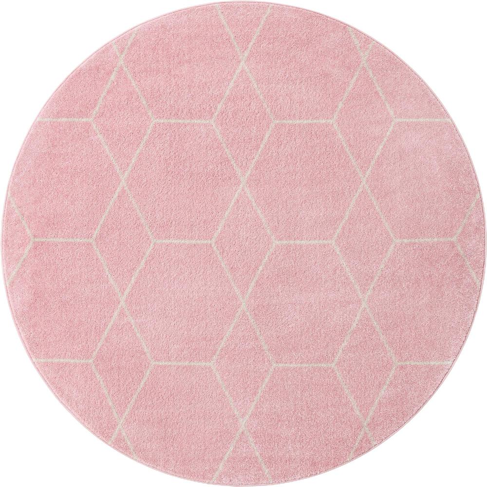 Unique Loom 6 Ft Round Rug in Light Pink (3151602). Picture 1