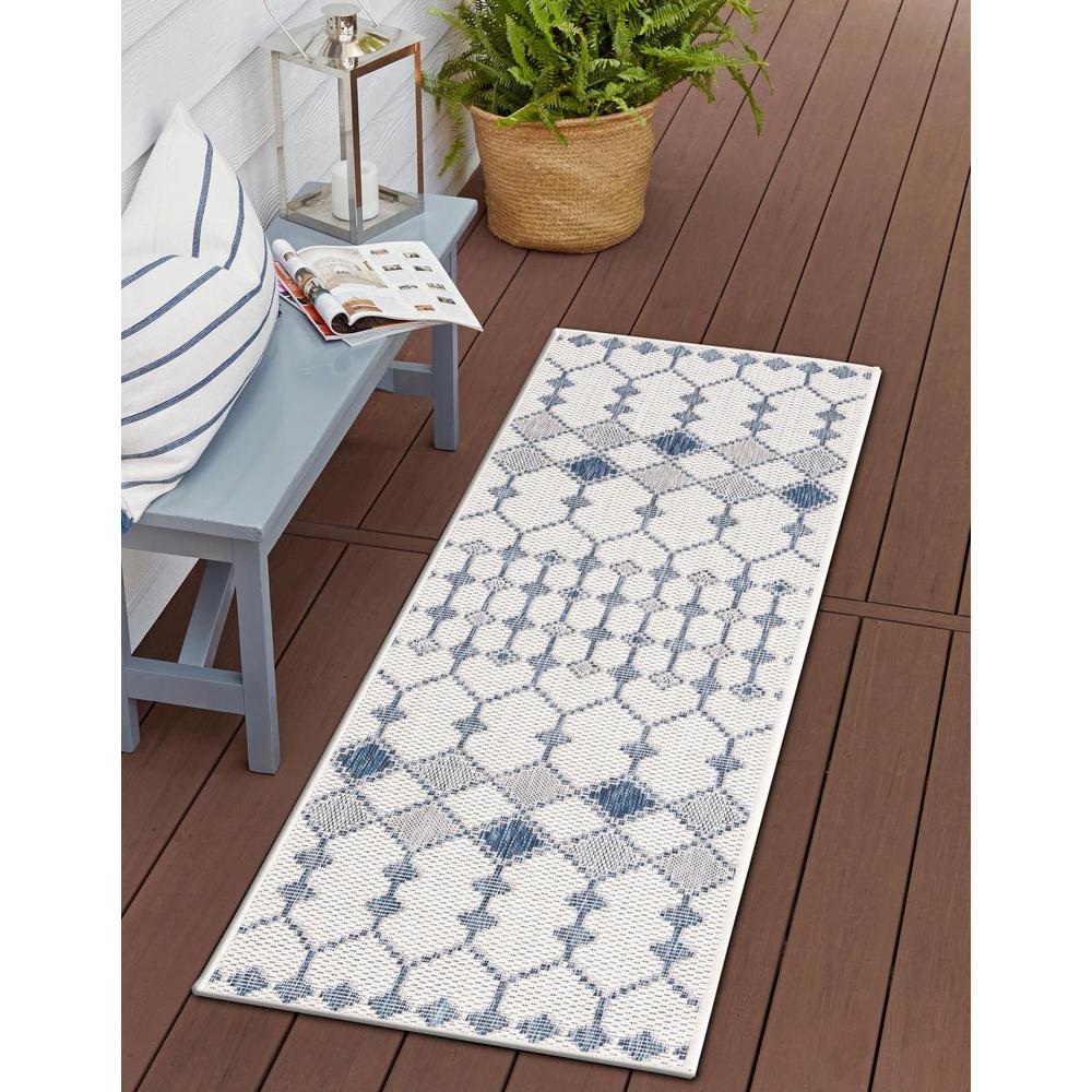Outdoor Trellis Collection, Area Rug, Ivory, 2' 0" x 6' 0", Runner. Picture 2