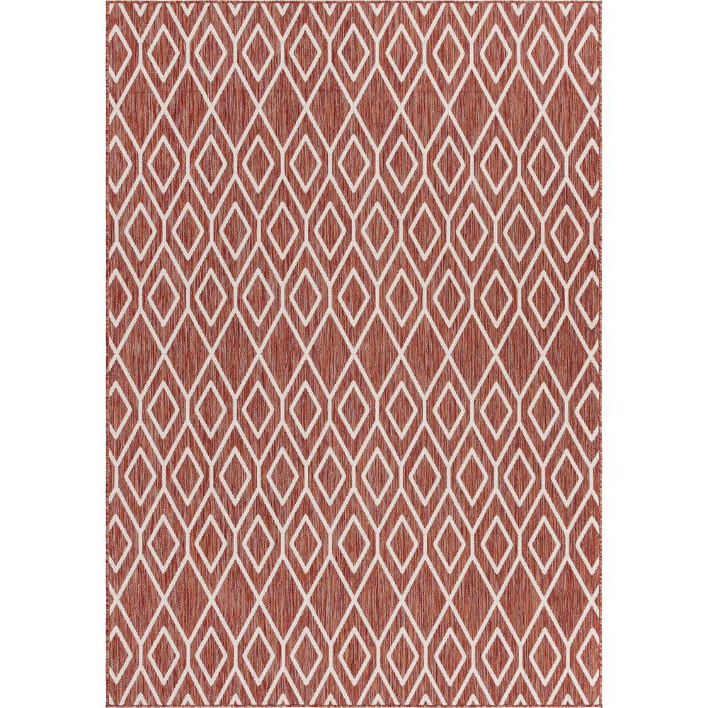 Jill Zarin Outdoor Turks and Caicos Area Rug 7' 0" x 10' 0", Rectangular Rust Red. Picture 1