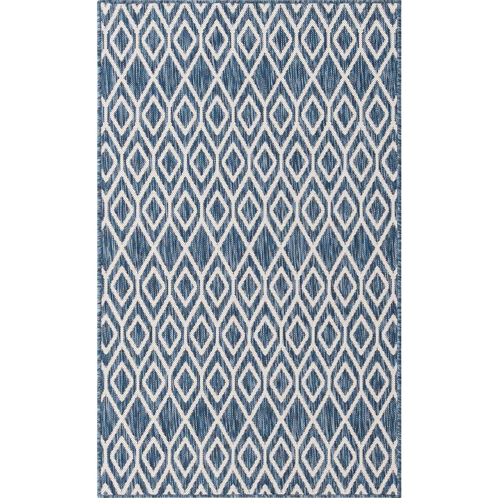Jill Zarin Outdoor Collection, Area Rug, Blue, 3' 3" x 5' 3" - Rectangular. Picture 1